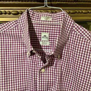 Peter Millar Purple Gingham Button Down Shirt Sz XL